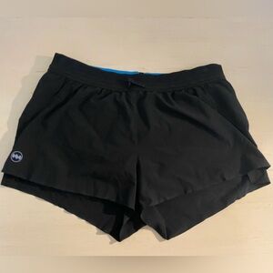 Janji AFO Black Running Shorts with Blue Liner